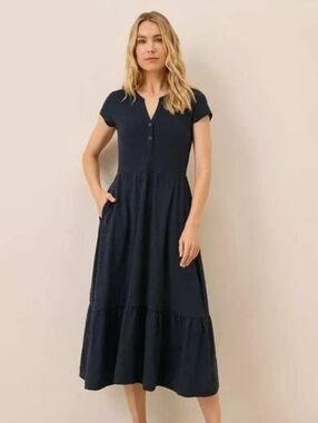 Pact Organic Cotton Relaxed Slub Henley Market Dress